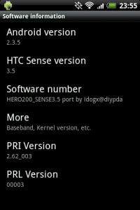 Sense 3.5 на HTC Hero