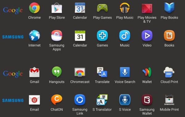 Samsung Apps vs Google Apps